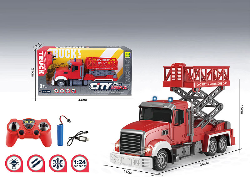 2.4G1:24 R/C Fire Engine 7Ways W/L_Charge toys