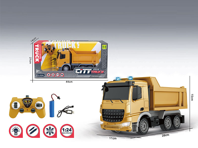 2.4G1:24 R/C Construction Truck 7Ways W/L_Charge toys