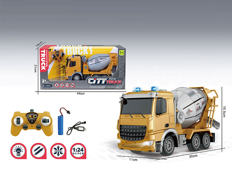 2.4G1:24 R/C Construction Truck 7Ways W/L_Charge toys