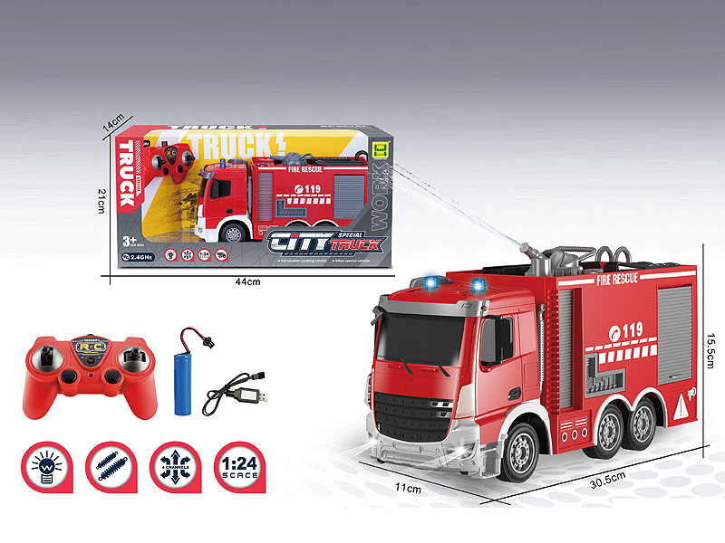 2.4G1:24 R/C Fire Engine 7Ways W/L_Charge toys