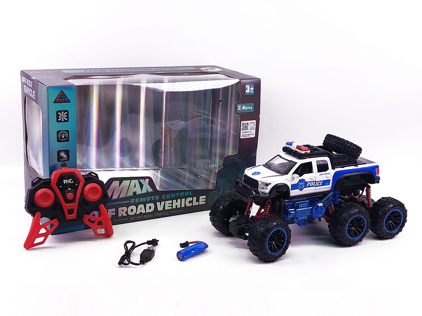 2.4G R/C Climbing Police Car  W/L_Charge toys