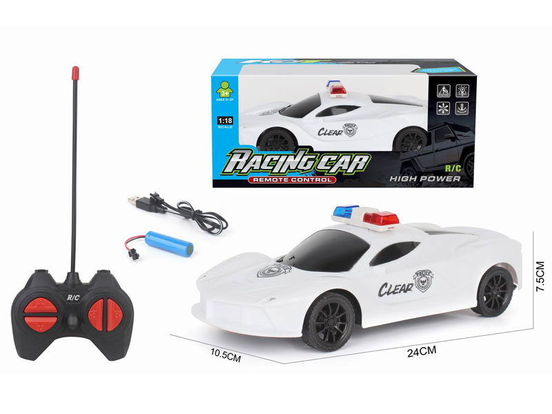 1:18 R/C Police Car 4Ways W/Charger toys