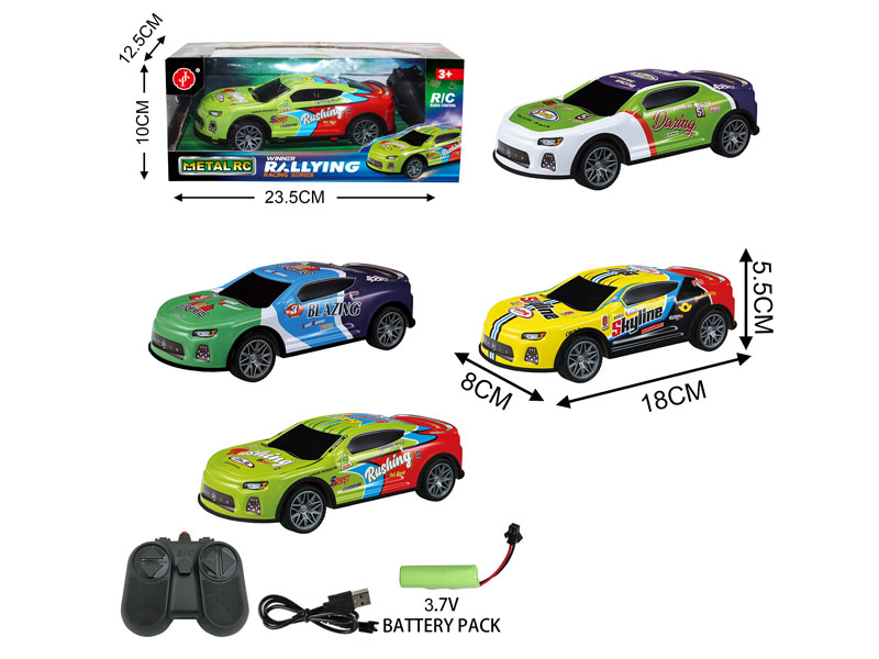2.4G 1:24 Die Cast Car 4Ways R/C W/Charge(4S) toys