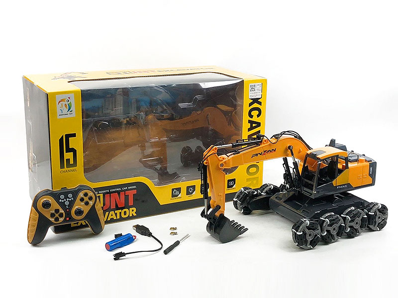 2.4G 1:12 Die Cast Excavation Car 15Ways R/C W/L_M_Charge toys