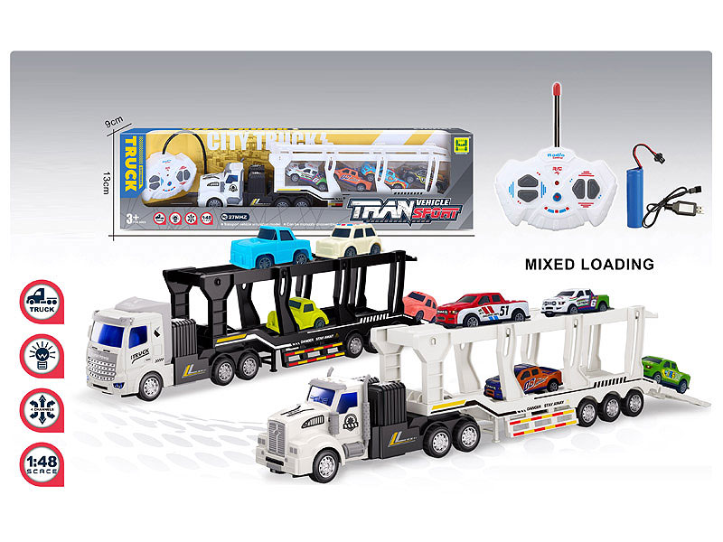 1:48 R/C Double Deck Trailer 4Ways W/L_Charge(2S) toys