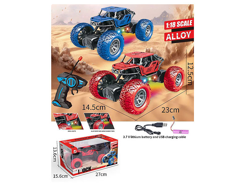 1:18 Die Cast Climbing Car R/C W/Charge toys