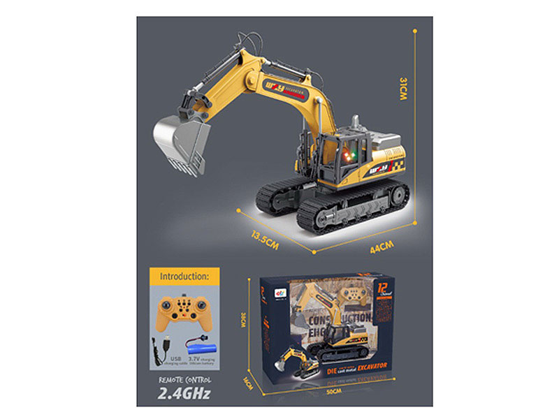 2.4G Die Cast Construction Truck 12Ways R/C W/Charge toys