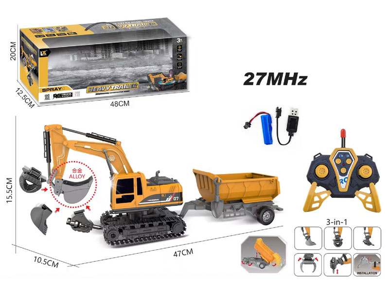 1:22 Die Cast Construction Truck 6Ways R/C W/L_Charge toys