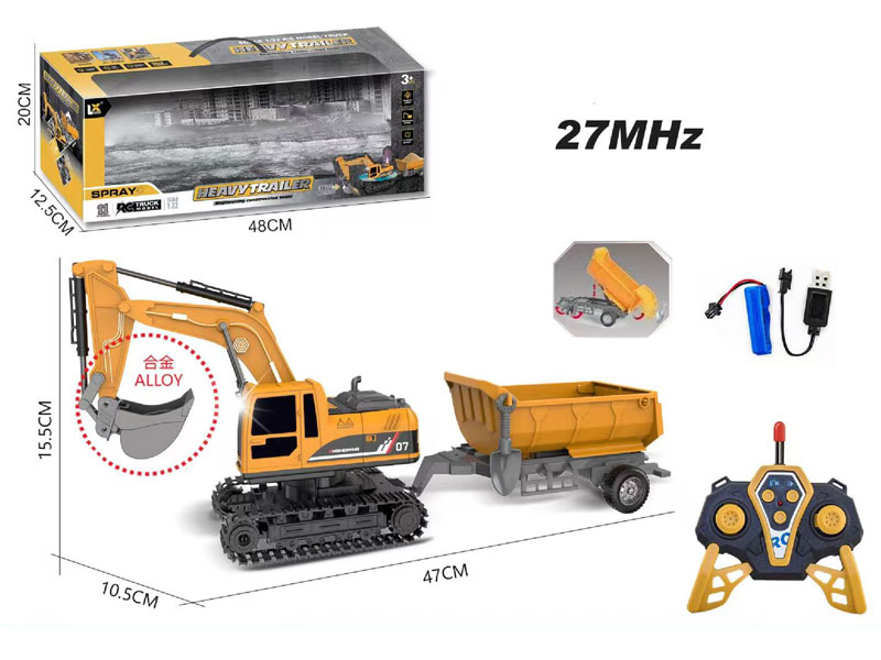 1:22 Die Cast Construction Truck 6Ways R/C W/L_Charge toys
