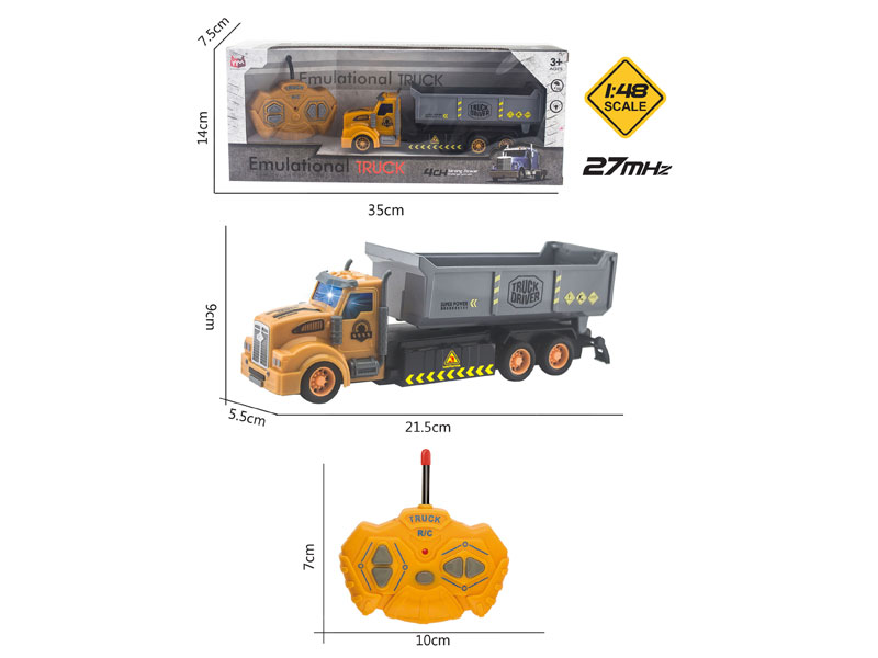 1:48 R/C Construction Truck 4Ways W/L toys