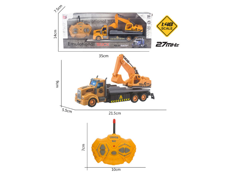 1:48 R/C Construction Truck 4Ways W/L toys
