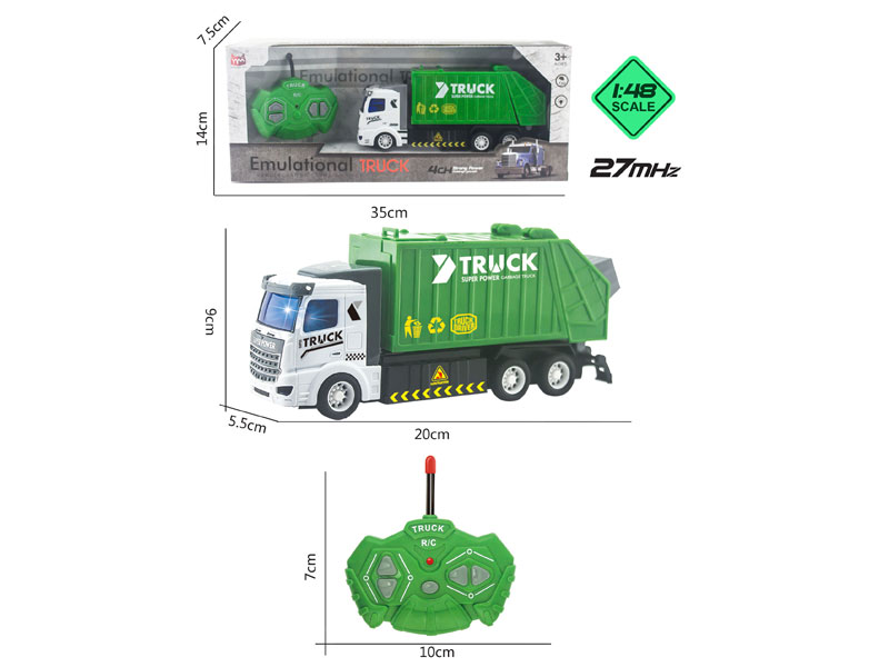1:48 R/C Sanitation Car 4Ways W/L toys