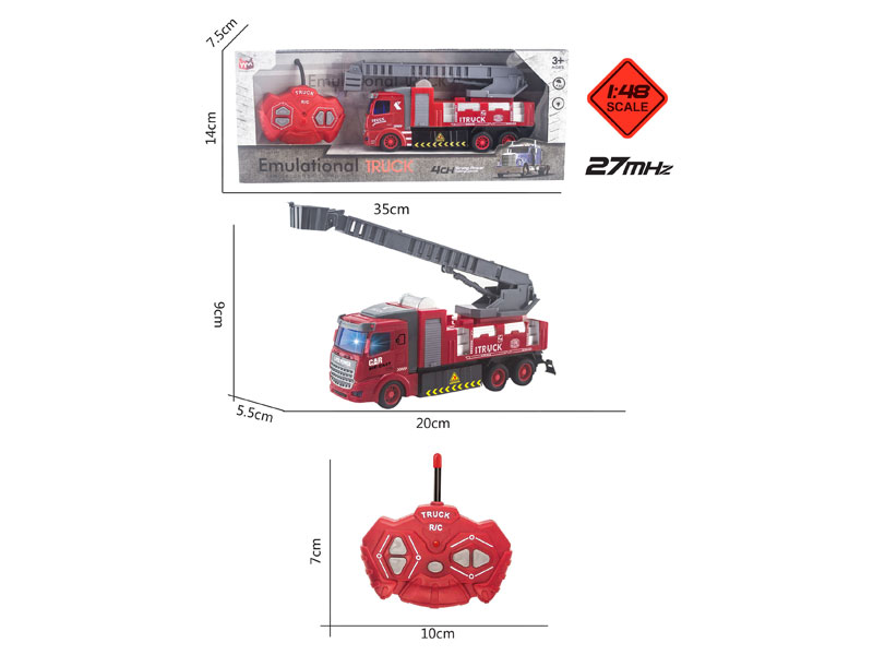 1:48 R/C Fire Engine 4Ways W/L toys