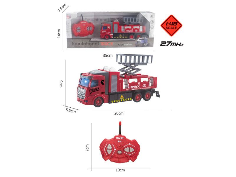 1:48 R/C Fire Engine 4Ways W/L toys