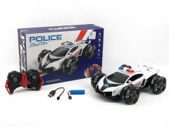 2.4G 1:16 R/C Stunt Police Car 5Ways W/L_M_Charge