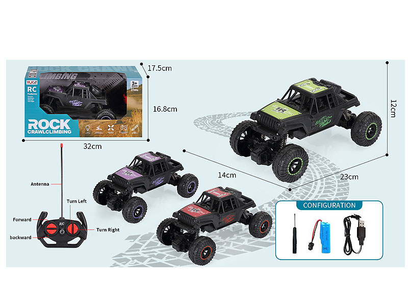 1:16 Die Cast Climbing Jeep 4Ways R/C W/Charge(3C) toys