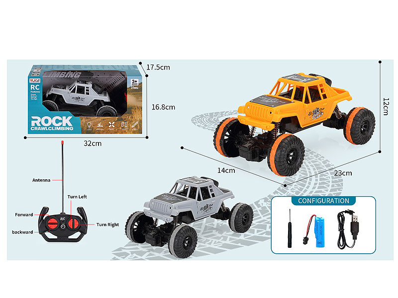 1:16 Die Cast Climbing Jeep 4Ways R/C W/Charge(2C) toys