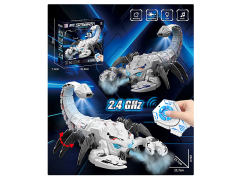 2.4G遥控喷雾机械蝎子带灯光音乐