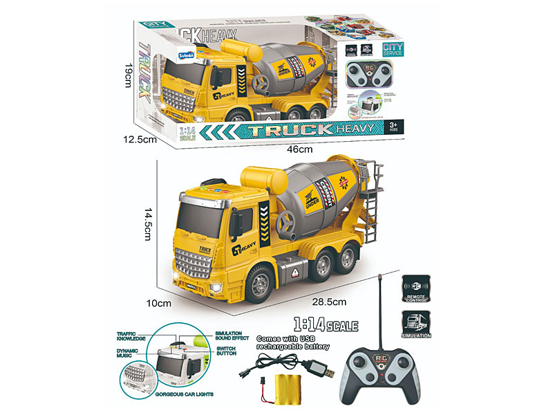 1:14 R/C Construction Truck 4Ways W/L_M_Charge toys