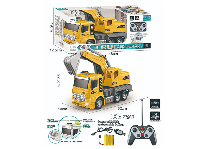1:14 R/C Construction Truck 4Ways W/L_M_Charge toys