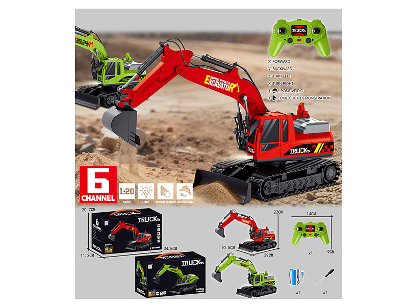 1:20 Die Cast Construction Truck 6Ways R/C W/L_M_Charge(2C) toys