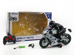 1:16二通遥控喷雾警车摩托车带灯光音乐（包电）