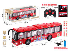 2.4G红色七通遥控多功能单层巴士带灯光声音（包电）