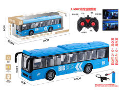 2.4G蓝色七通遥控多功能单层巴士带灯光声音（包电）