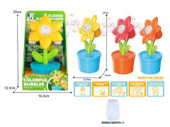 大号电动10孔太阳花泡泡机带灯光（3色）