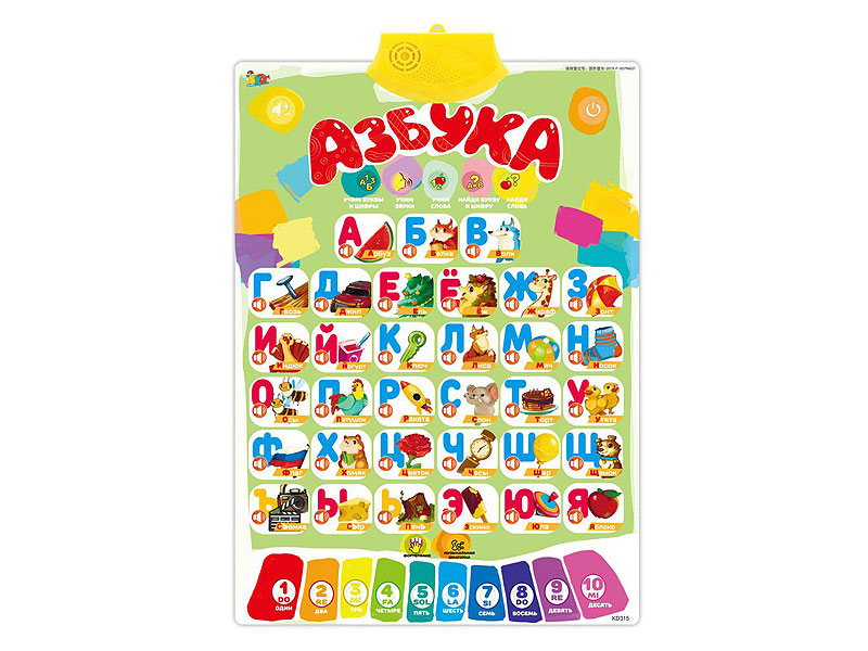 Russian Alphabet Learning Wall Chart toys