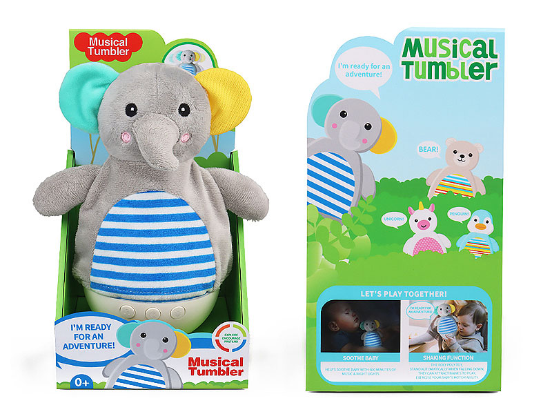 Plush Tumbler Elephant W/L_M toys