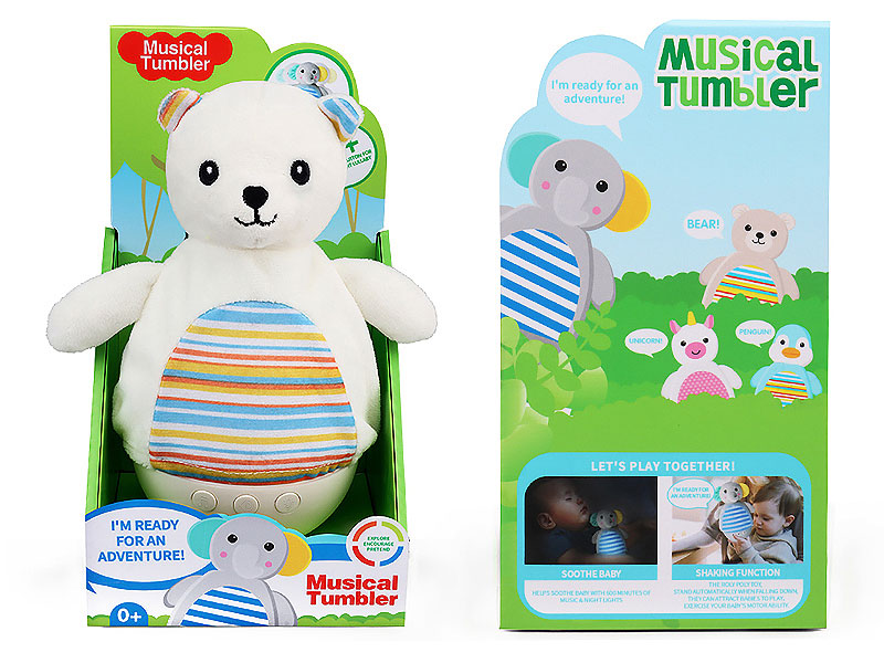 Plush Tumbler Bear W/L_M toys