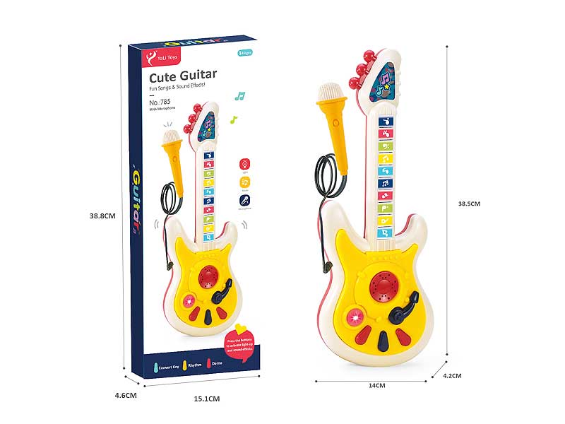 Guitar W/L_M & Microphone(2C) toys