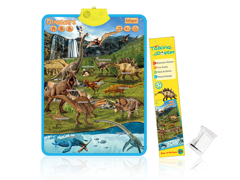 English Dinosaurs Wall Map toys