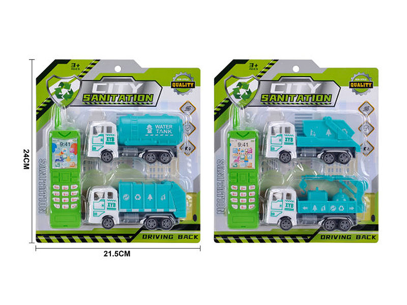 Mobile Telephone & Pull Back Sanitation Truck(2S) toys