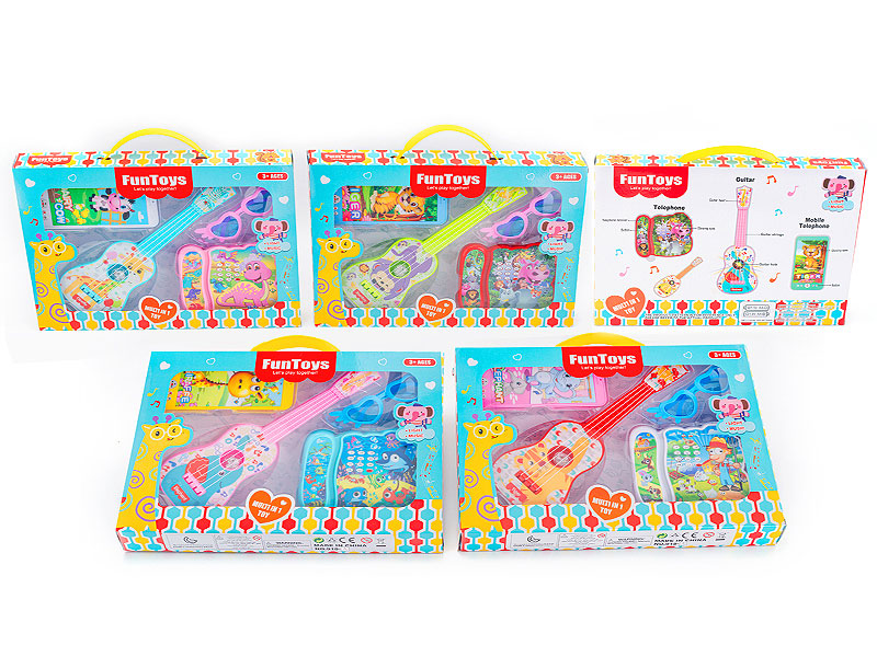 Phone & Mobile Telephone & Ukulele & Glasses toys