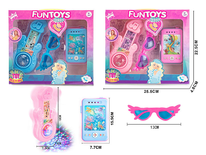 Mobile Telephone  & Glasses & Guitar W/L toys