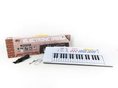 37键多功能白色电子琴带麦克风USB线
