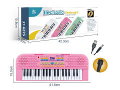 粉色37键多功能电子琴带麦克风