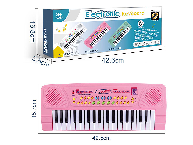 37Key Electronic Organ W/Microphone toys