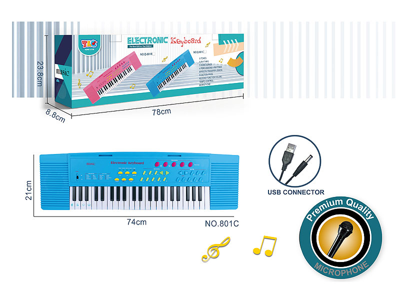 44Key Electronic Organ W/Microphone toys