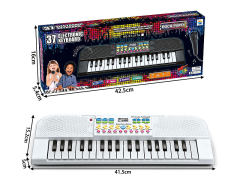 白色37键电子琴带麦克风