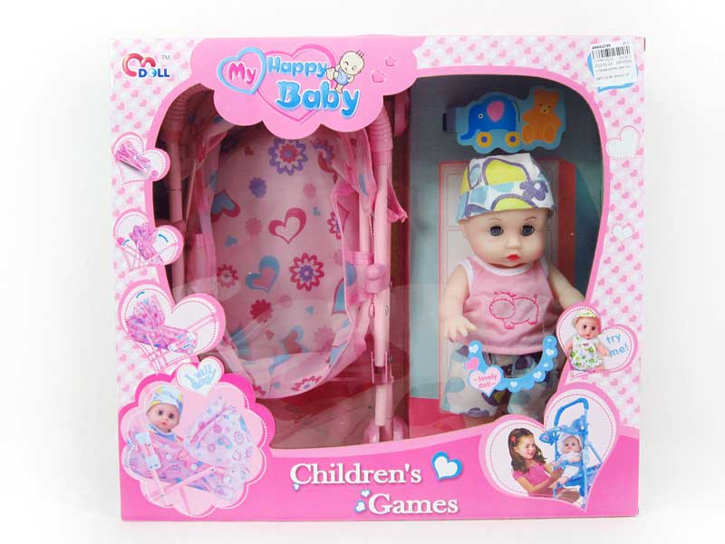 13"Doll Set W/M & Baba Go-cart(3C) toys