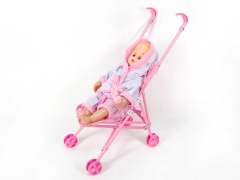 16"Doll W/IC & Go-Cart