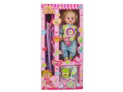 16"Doll Set W/IC & Go-Cart