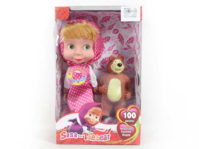 Doll W/M & Bear toys