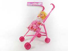 18inch Doll W/IC & Go-Cart