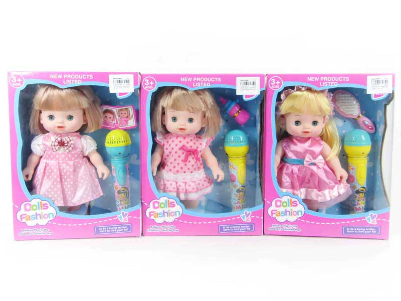 10inch Doll Set W/L_M(3S) toys