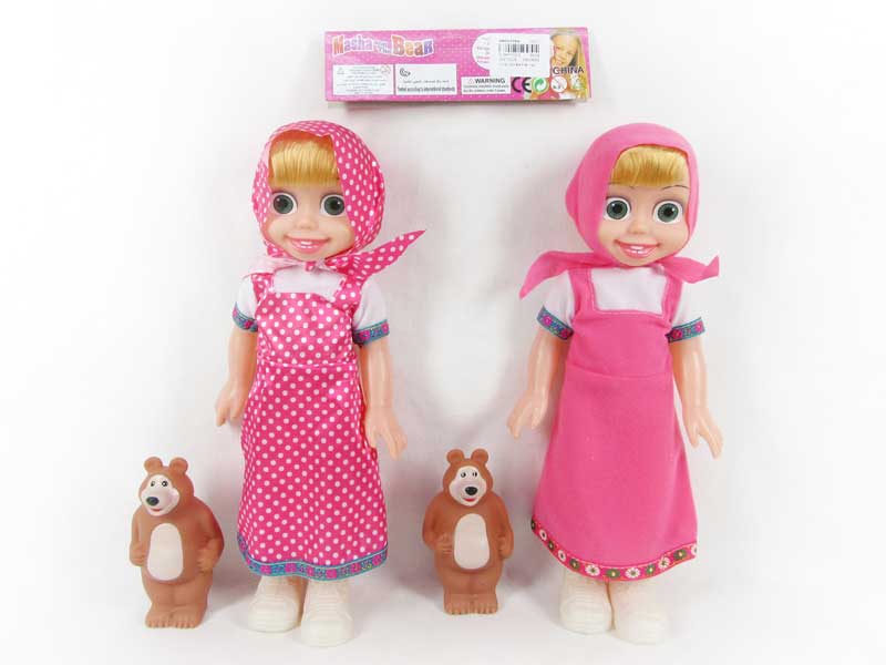 14inch Doll W/M & Bear(2C) toys