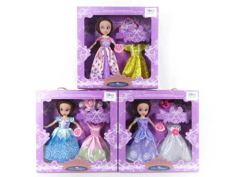 9inch Doll Set W/L_M(3S) toys